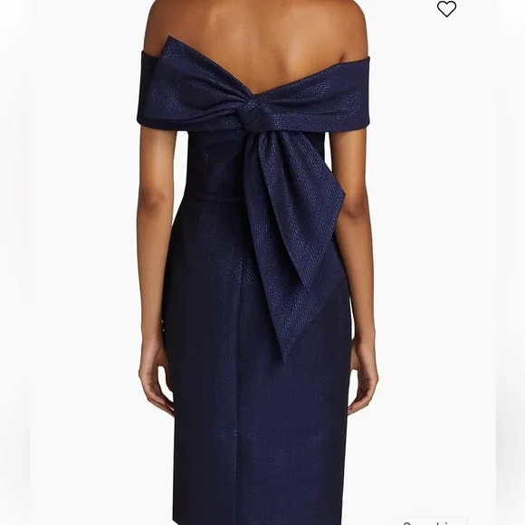 Teri Jon | Dresses | Teri Jon Sapphire Blue Dress With Elegant Bow Cocktail  Dress New With Tag | Poshmark